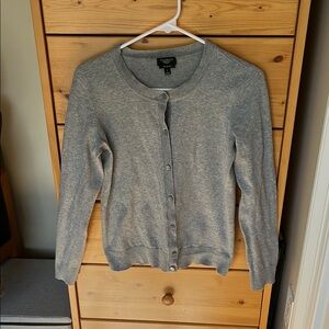 Talbots Gray Cardigan Sweater Classic Design. SIZE Petite